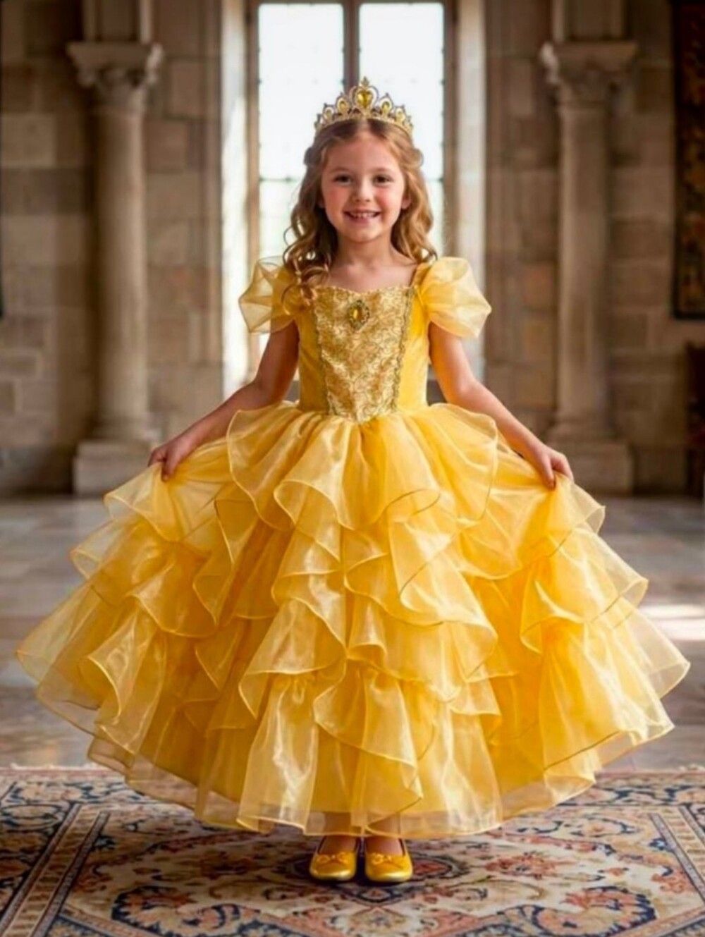 Dream Play Imagine 8 Yellow Gold Belle Inspired Princess Ball Gown Costume